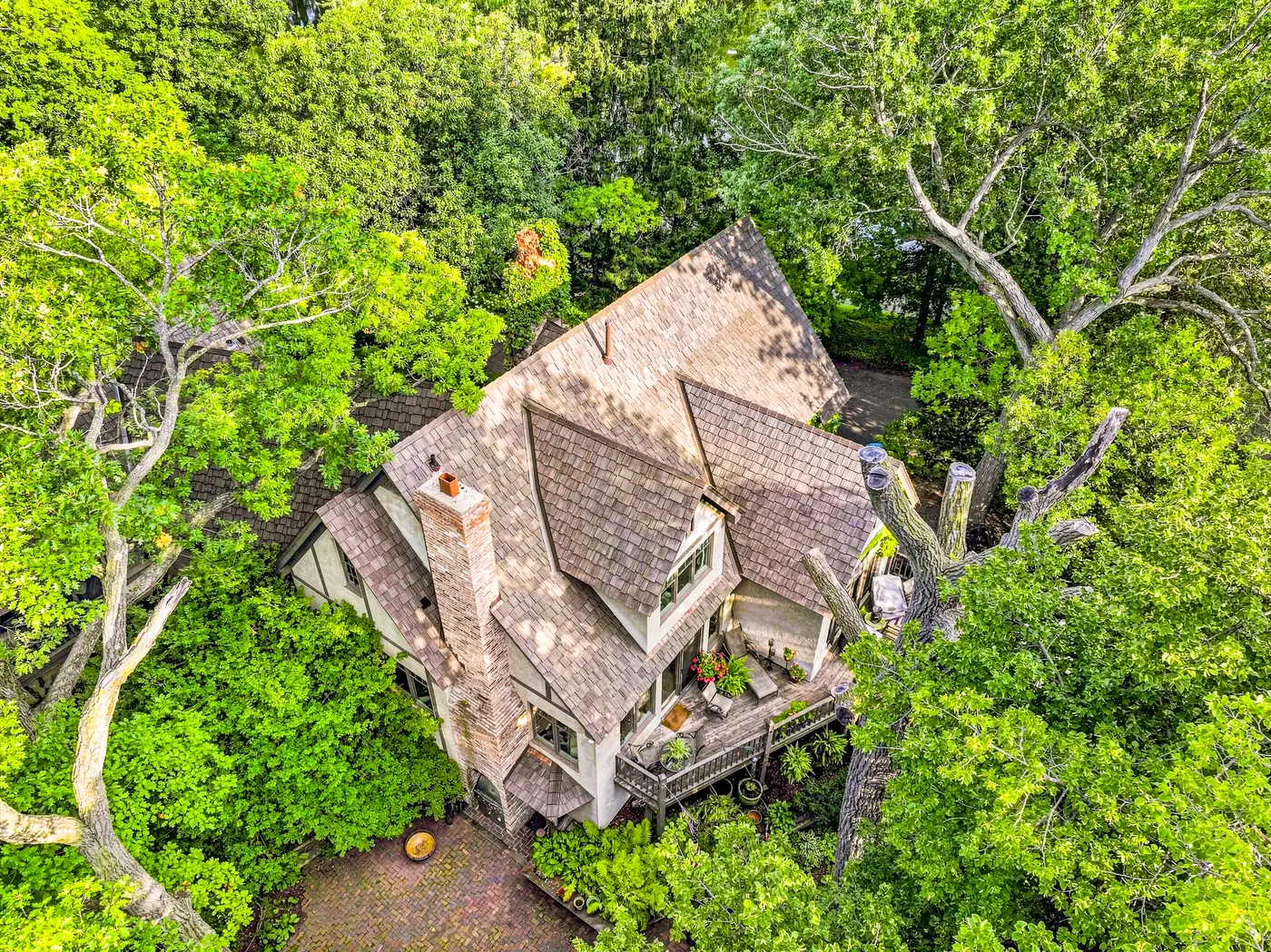 After — Main roof and dormers from above